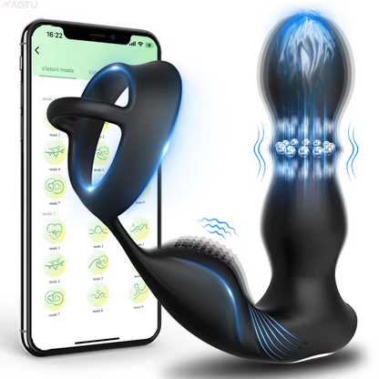 Prostata Massagegerät Rollender Analplug mit 10+10 Leistungsstarken Stimulationsmodi