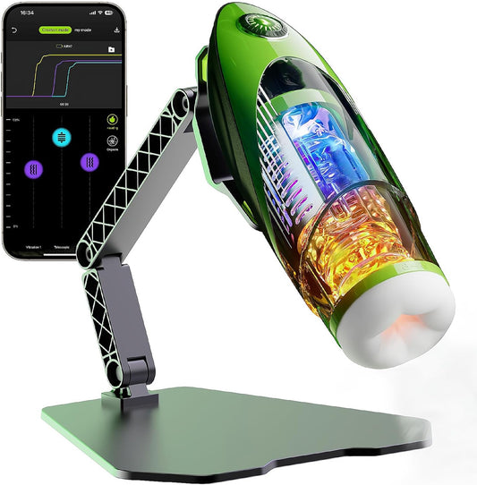 42°Heizung APP Elektrischer Masturbator Blowjob mit 10 Teleskopfunktion & Vibration Modi
