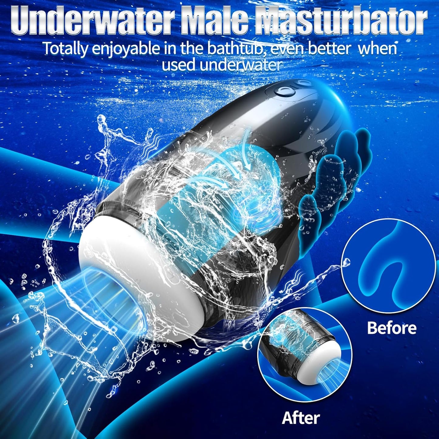 Automatischer Masturbator Penis Stroke Blowjob mit 9 Vibrations und 9 Saugmodi
