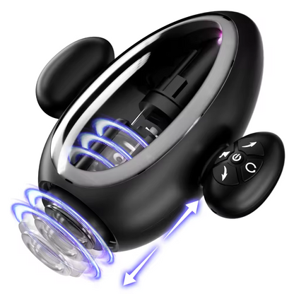 Automatischer Masturbator Penistrainer Stroker mit 9 Saug & Stoßvibratoren & Rotierender