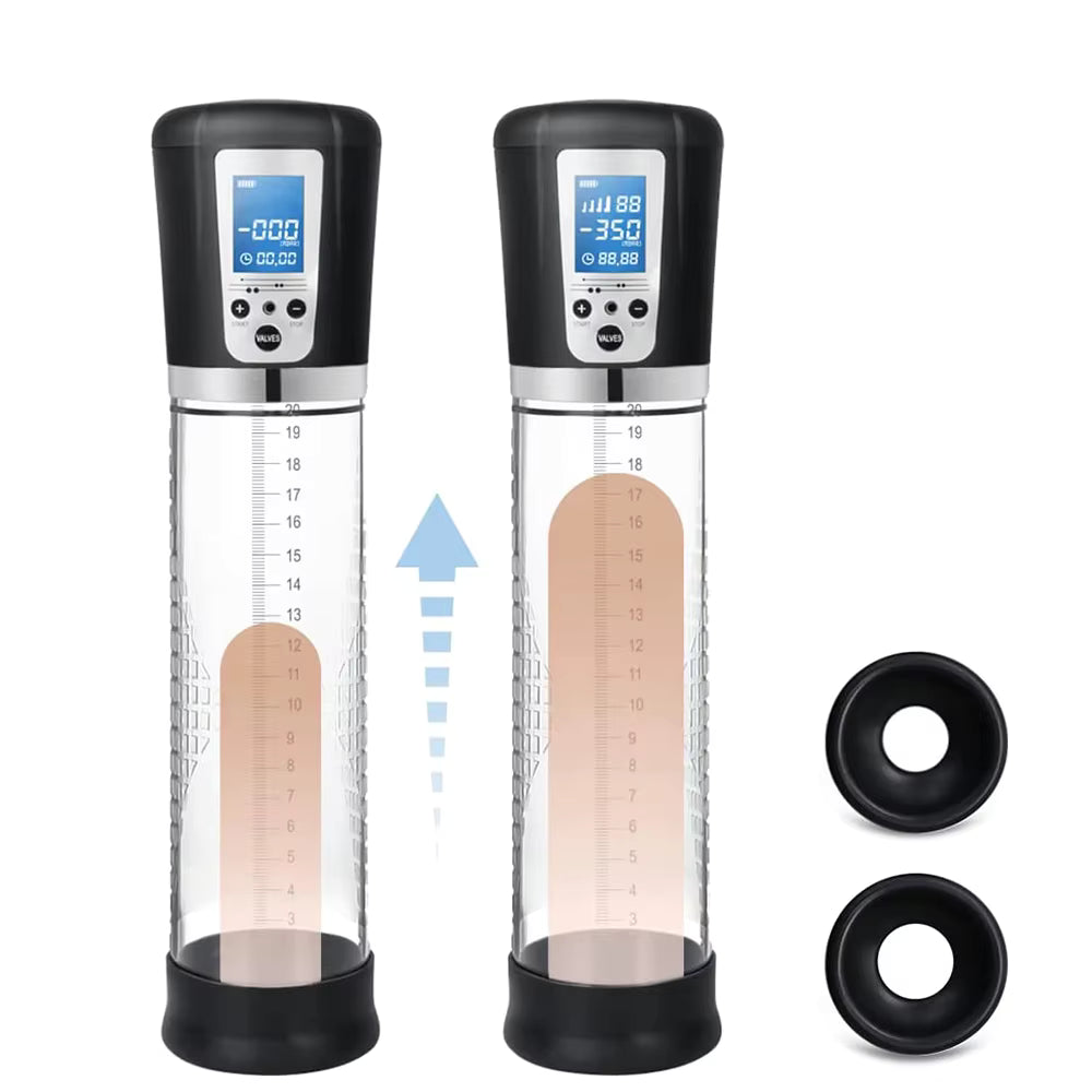 LED-Digitalanzeige Elektrische Penis Vakuumpumpe Masturbator mit 4 Saugintensitäten