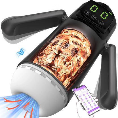 8 IN 1 Automatischer Masturbator Stroker Blowjob mit 7 Vibrationsmodi und Saugmodi