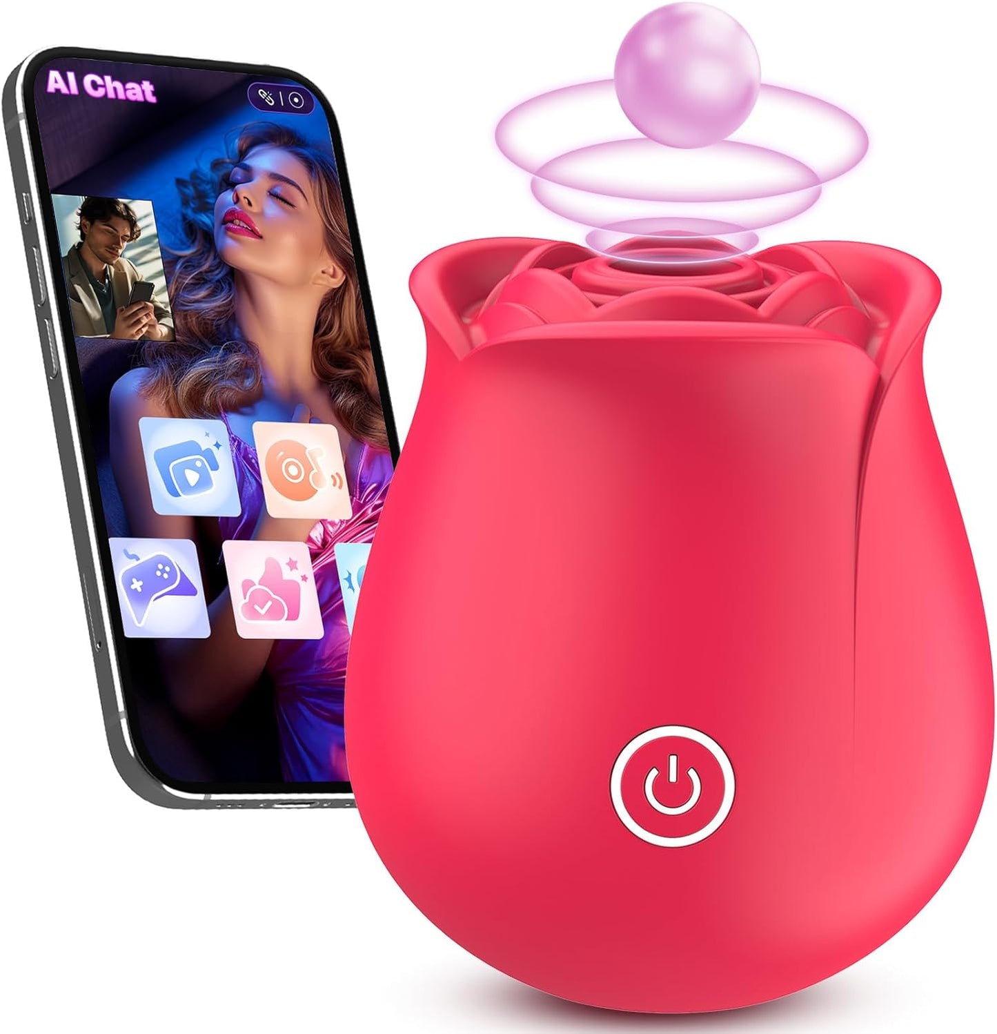 Rose Saugvibrator G-Punkt Vibrator Klitorisstimulator mit 9 Saugaufsätzen