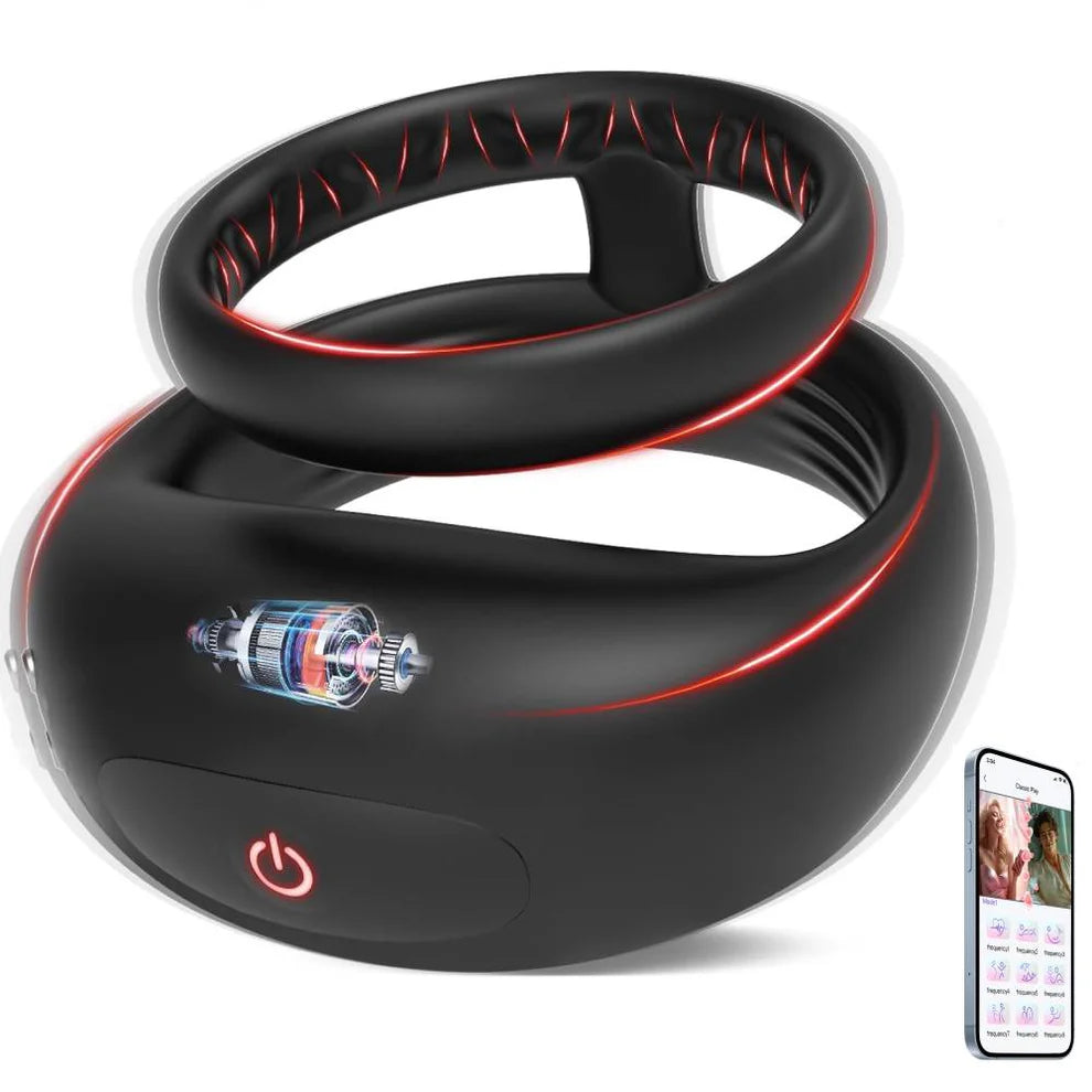 2 IN 1 Dubbele Cockring Penis Vibrator Stimulator mit 10 Vibrationsfrequenzen