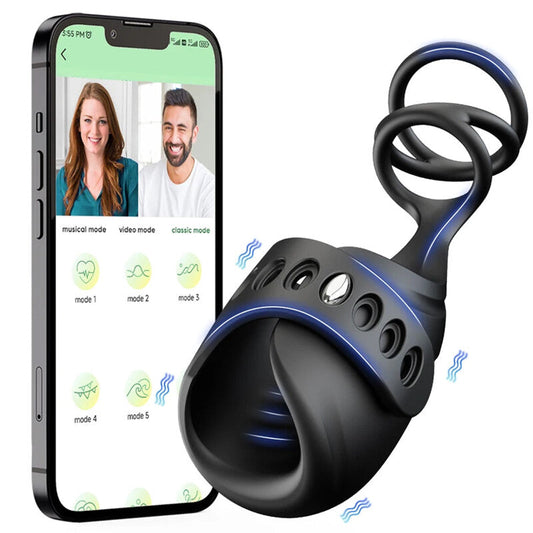 2 in 1 Penistrainer Vibrator Cockring Stimulieren Masturbator mit 10 Vibrationsmodi