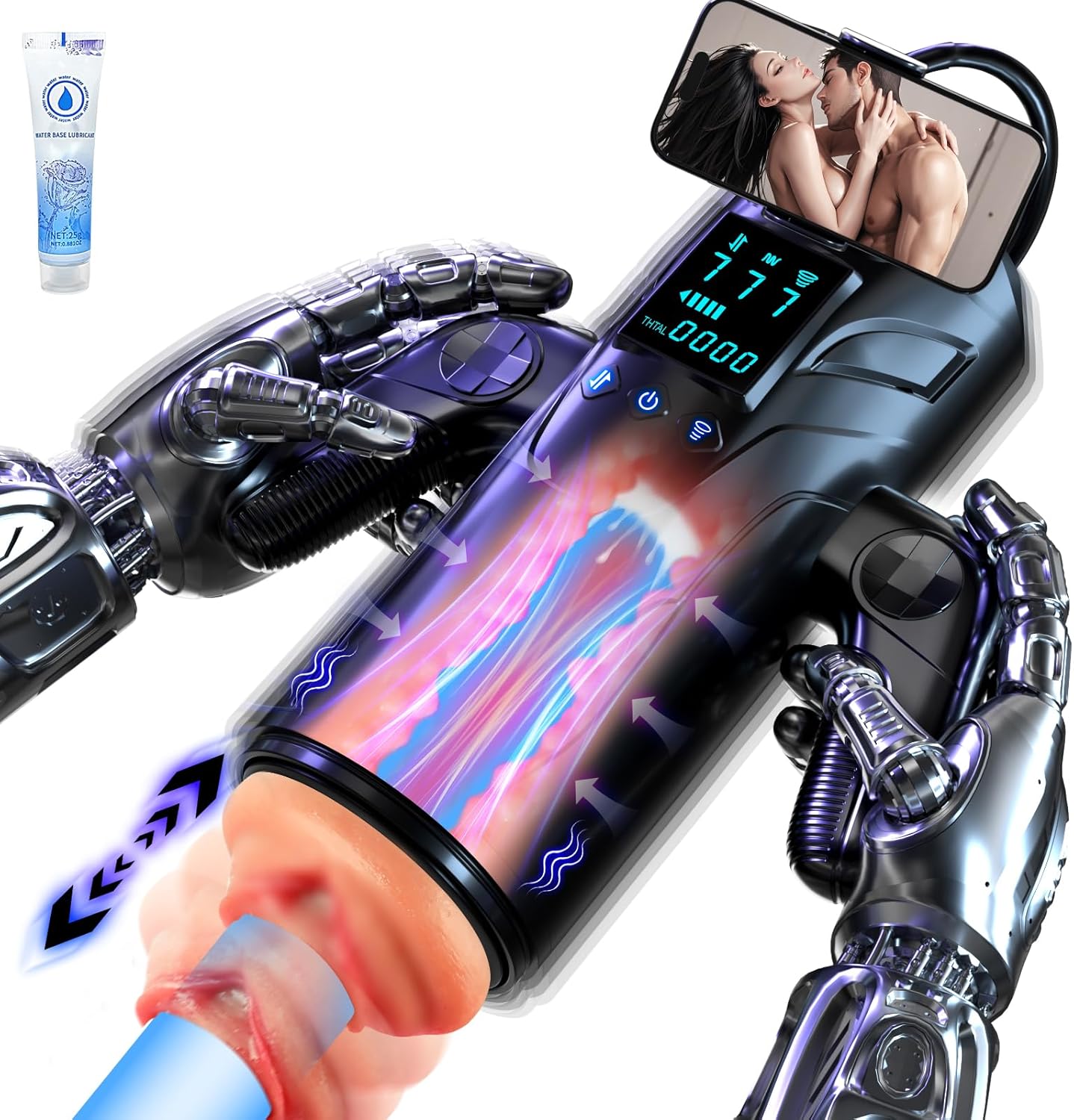 Realistischer Masturbator Taschenmuschi mit 7 Saugmodi & Stoßmodi &  Vibration