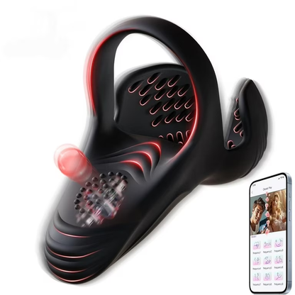 Doppel-Hodensack Penistrainer Vibrator Cock Ring mit 10 Vibrationsmodi