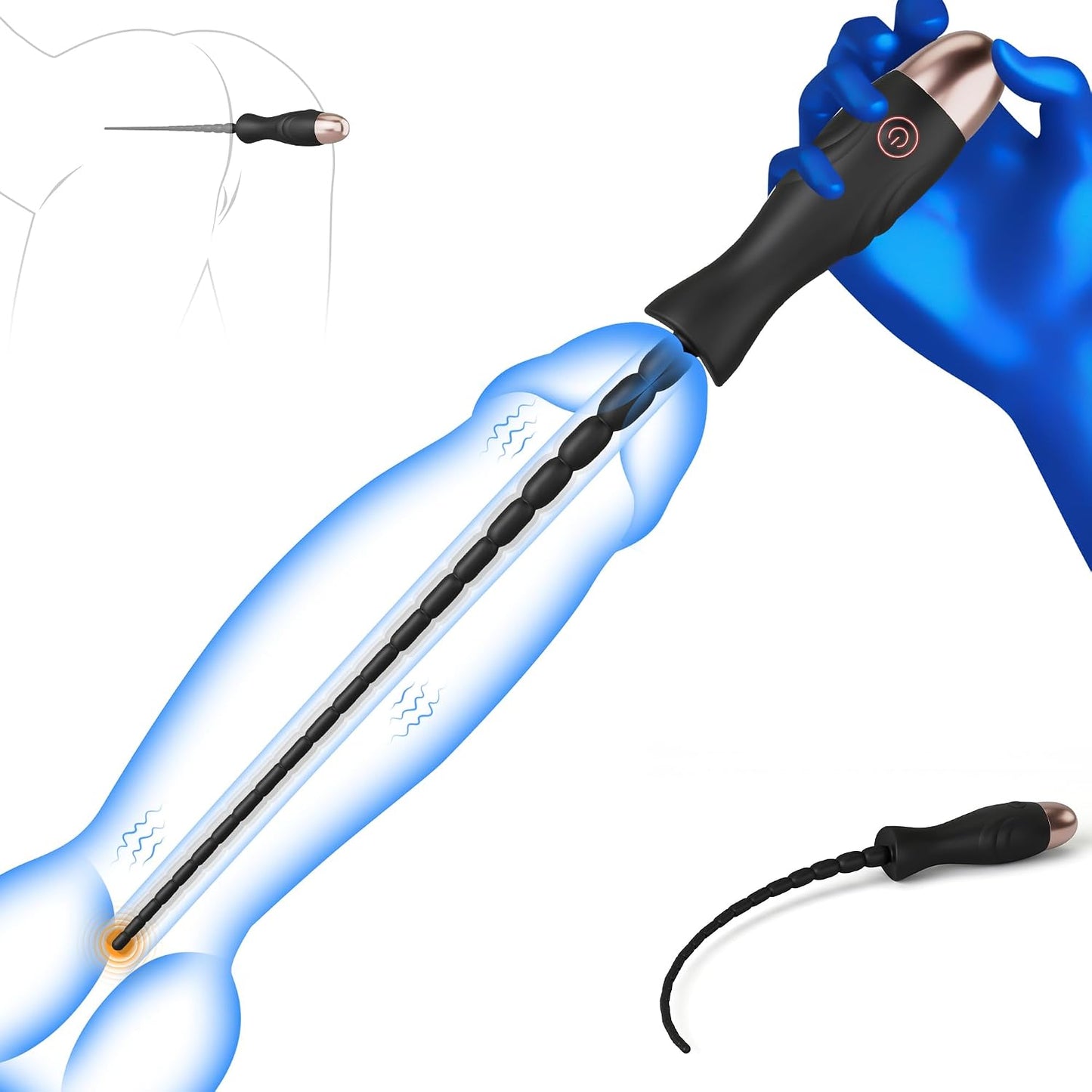 Penis Trainer Plug Vibrator Sonden Harnröhrenstimulator mit 10 Vibrationsmodi