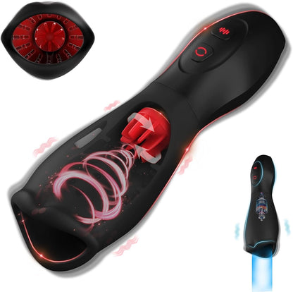 2 in 1 Elektrischer Penis Trainer Eichel Stimulator mit 10 Vibrations und 5 Rotations