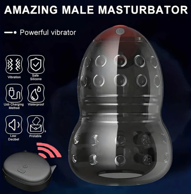 Eicheltrainer Stimulator Masturbatoren mit 10 Leistungsstarken Vibrationsmodi