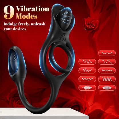 Drahtlose Steuerung Sperm Lock Ring Vibrierende Prostata-massagegerät mit 9 Vibrations