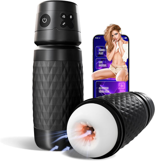 Freihändiger Masturbator Stroker Sexmachine mit 3 Saug & 4 Vibrationsmodi