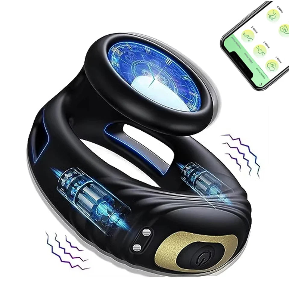 Dual Penisringe Cockring Penis Trainer Masturbatoren mit 10 Vibrationsmodi