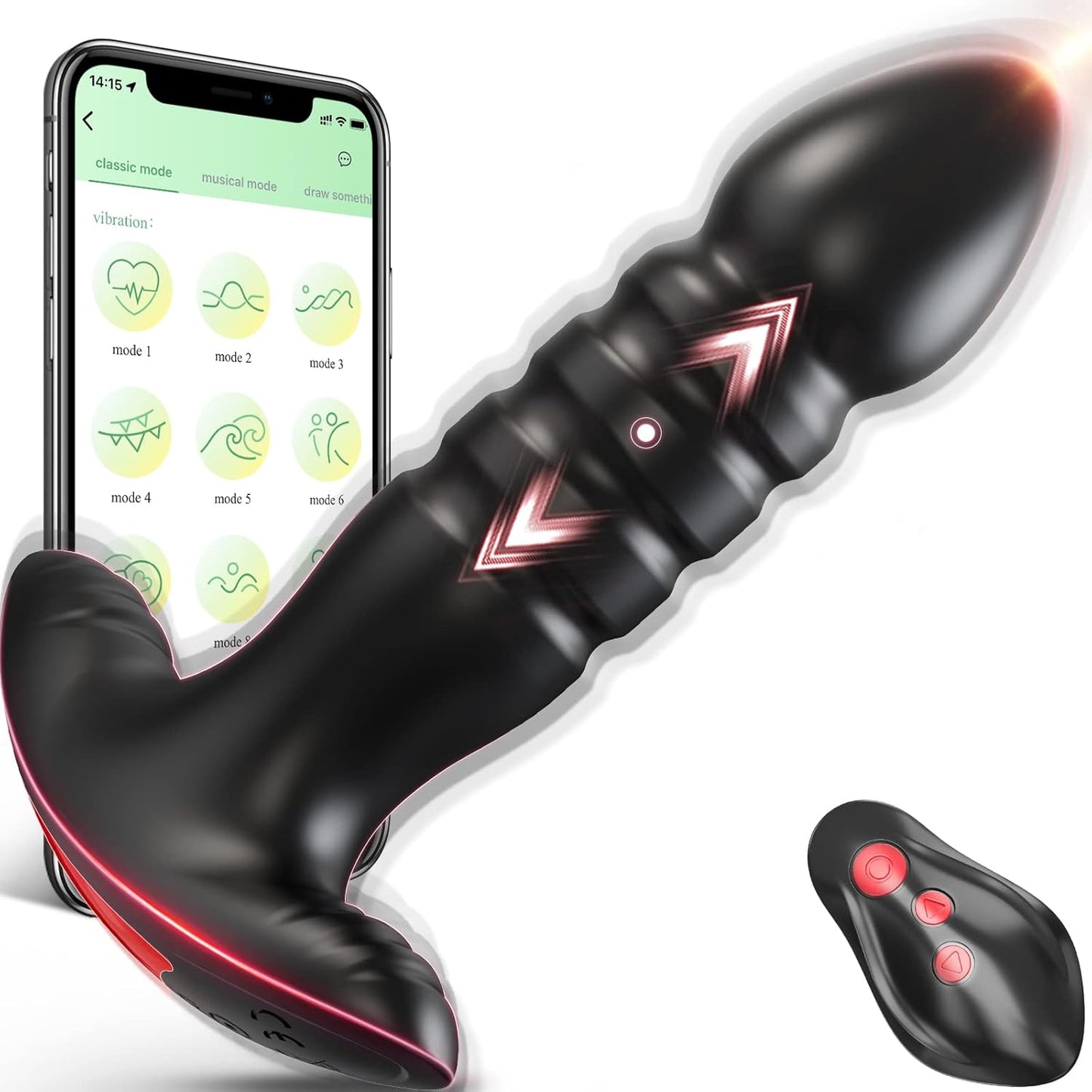 Analvibrator Prostata Massagegerät Stimulator mit 7 Stoß und Vibrationsmodi