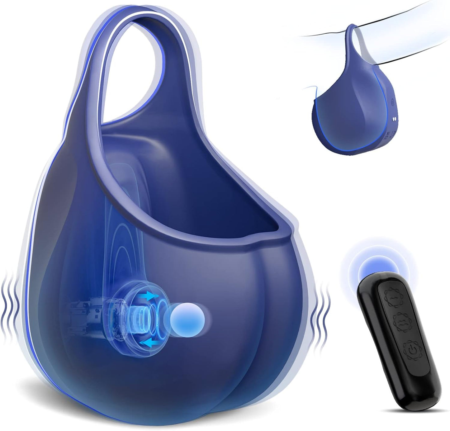 Hodenmassagegerät Cock Ring Penistrainer Vibrator mit 10 Vibrations und Pulsationsmodi