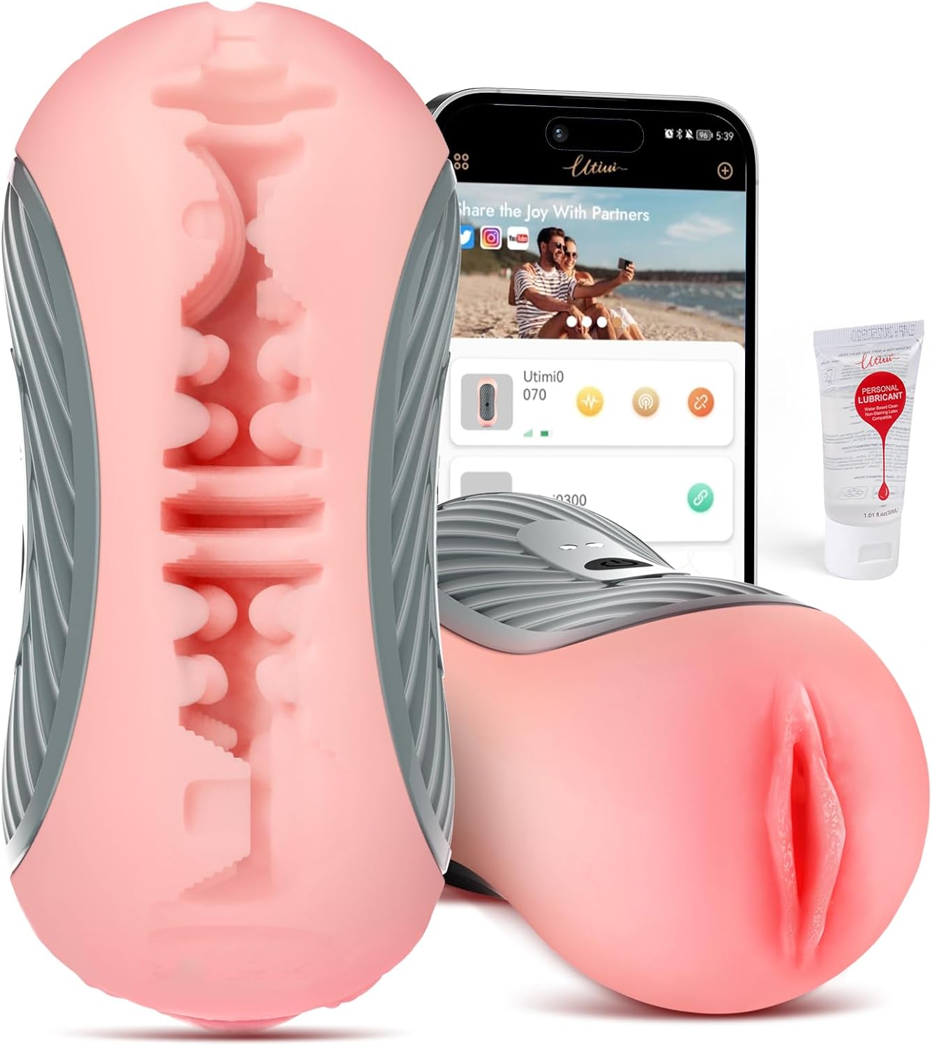 Squeezable Realistischer Masturbator Penis Stroker Blowjob mit 8 Vibration & Saug
