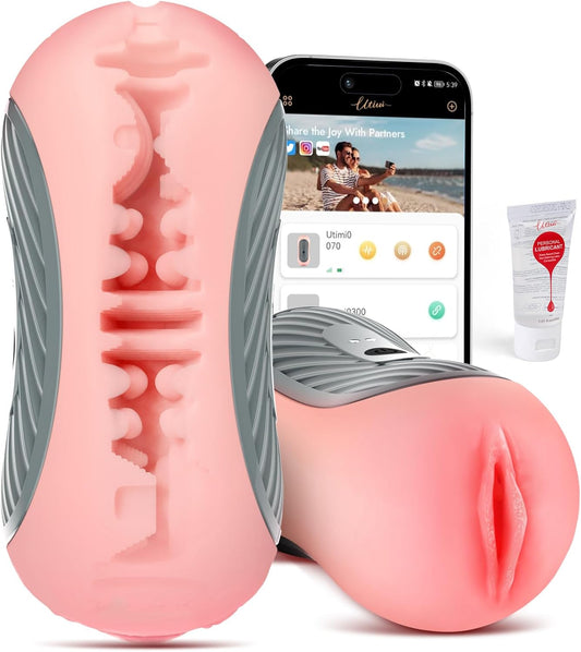 Squeezable Realistischer Masturbator Penis Stroker Blowjob mit 8 Vibration & Saug