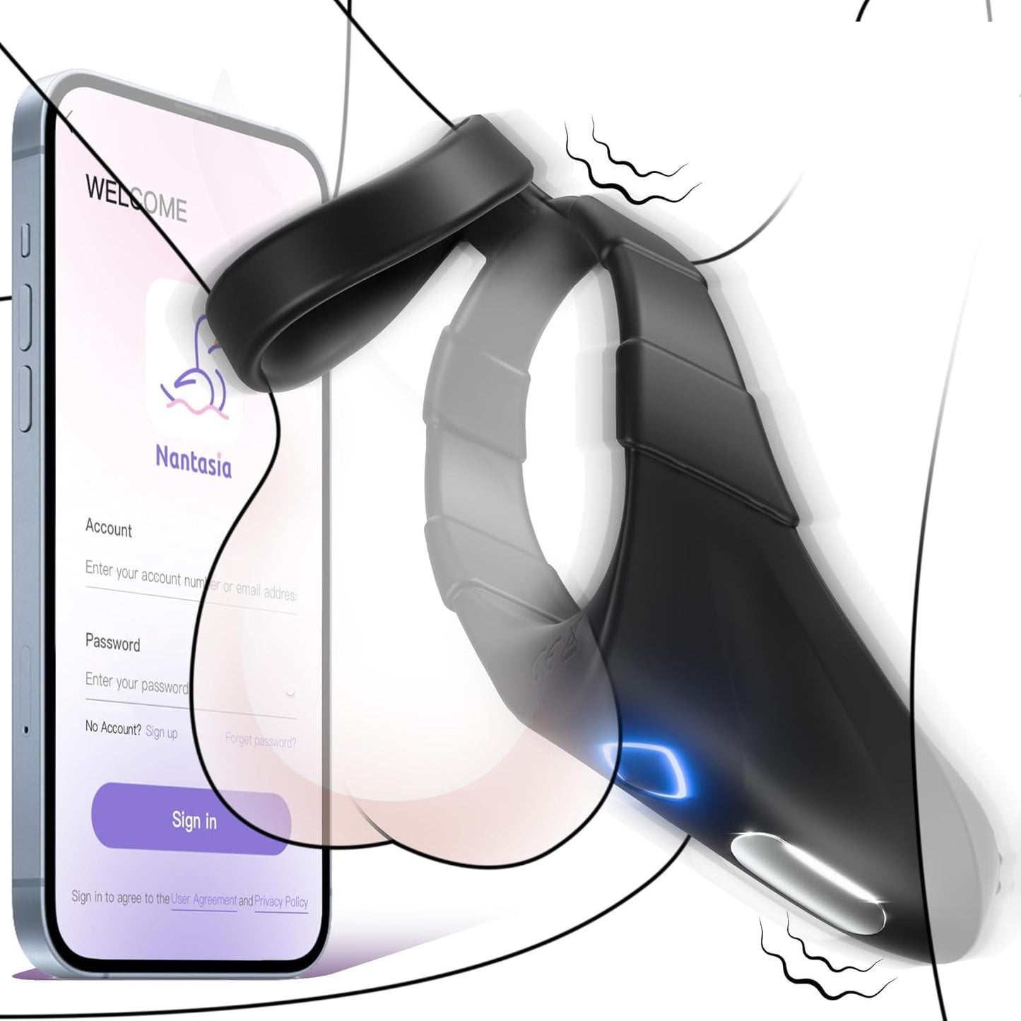 Doppelte Cockring Penistrainer Vibrator Stimulator mit 10 Vibrationsmodi