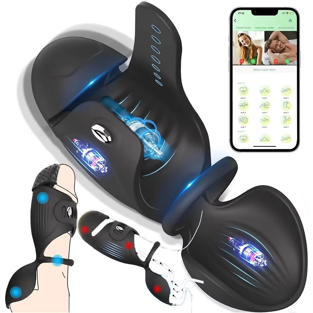 Elektrischer Masturbator Eichel Stimulator Penistrainer Vibrator mit 9 Modi
