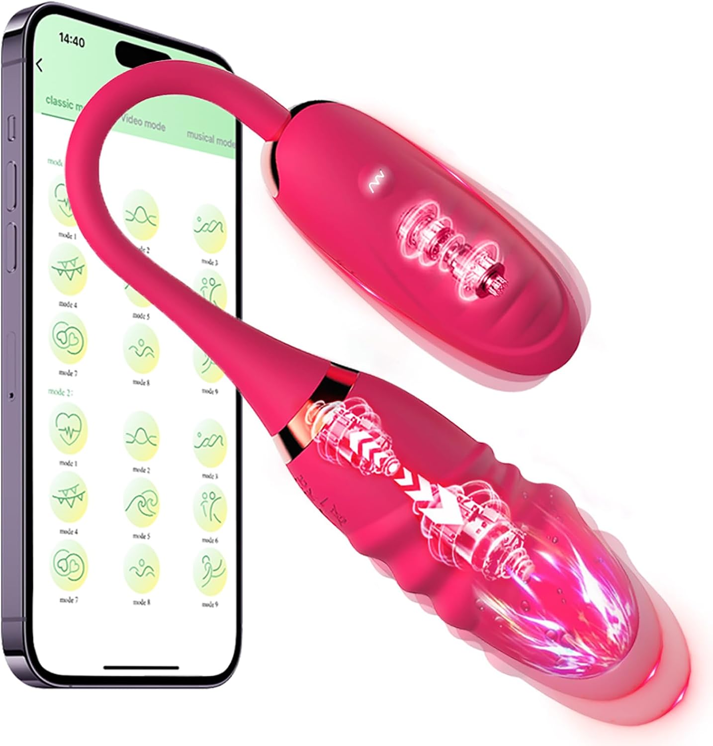 Doppelköpfiges Vibrator G-Punkt Analvibratoren mit 10 Vibrations und Dehnungsmodi