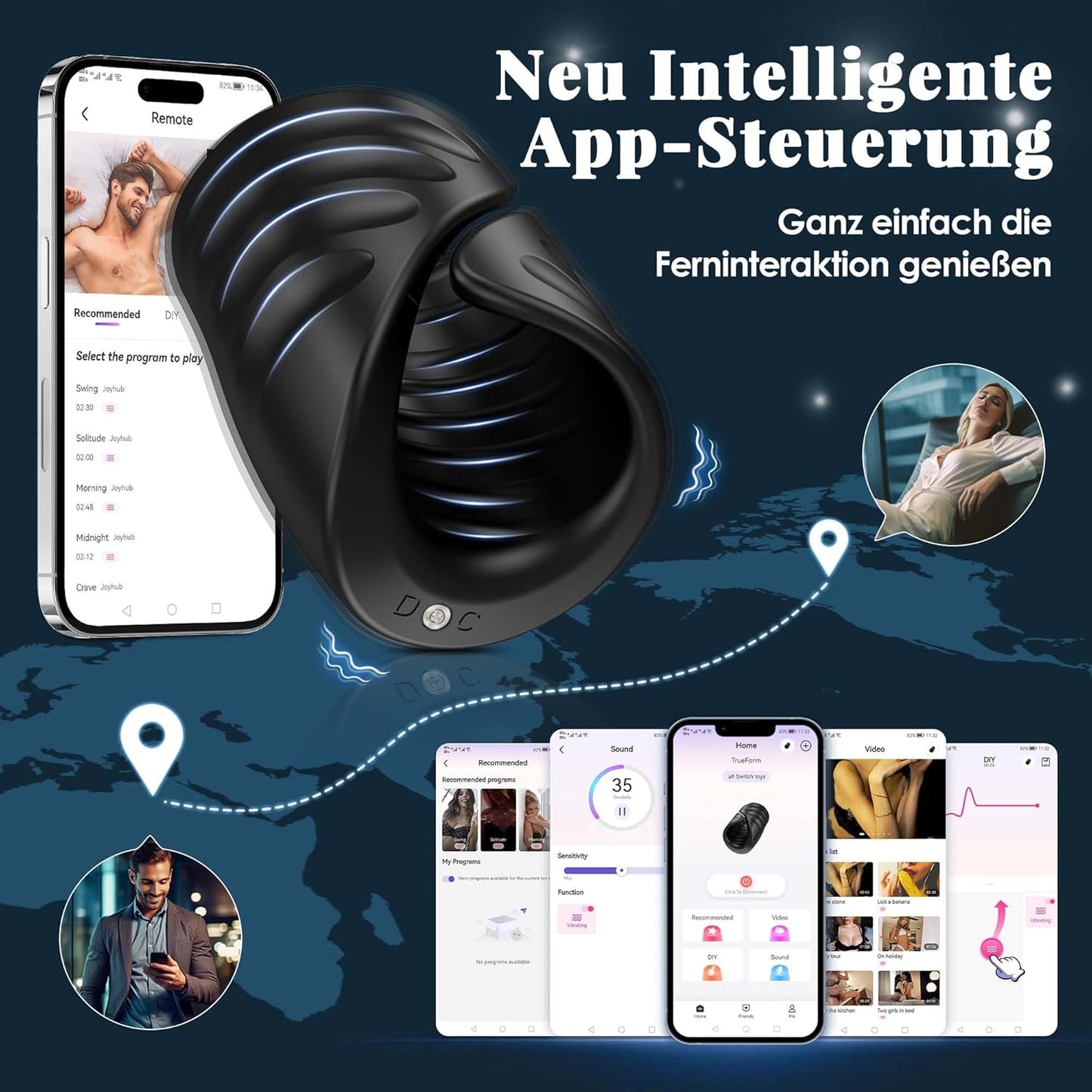 Elektrischer Penistrainer Vibrator Stimulator Masturbator mit 9 Vibrationsmodi