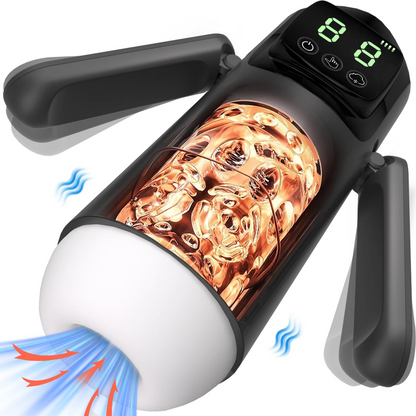 8 IN 1 Automatischer Masturbator Stroker Blowjob mit 7 Vibrationsmodi und Saugmodi