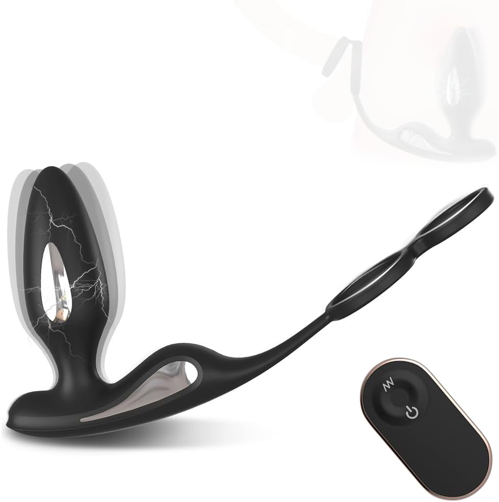 E-stim Anal Vibrator Penisringe Prostata Stimulator mit 9 Vibration & 5 Elektroshockmodi