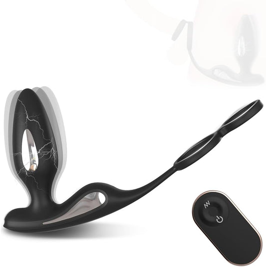 E-stim Anal Vibrator Penisringe Prostata Stimulator mit 9 Vibration & 5 Elektroshockmodi