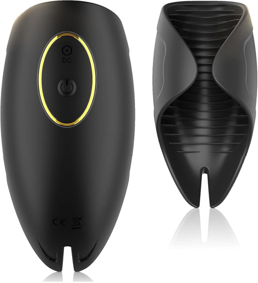 2 IN 1 Rippentunnel Masturbator Penis Trainer Vibrator mit 10 Vibrationsstufen