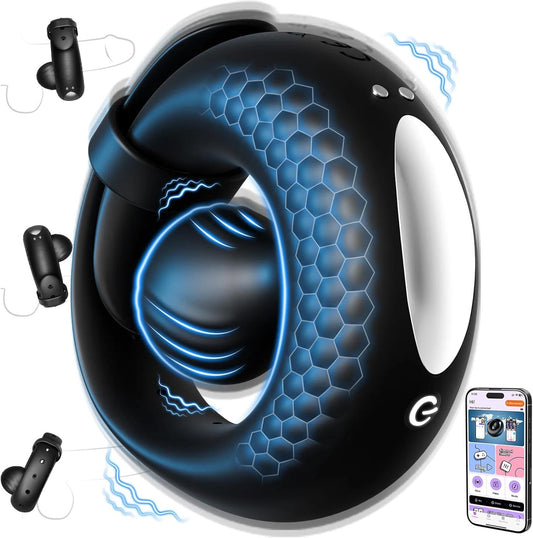 Verstellbarer Penisring Vibrator Perlen-Hodenring Stimulator mit 10 Vibrationsmodi