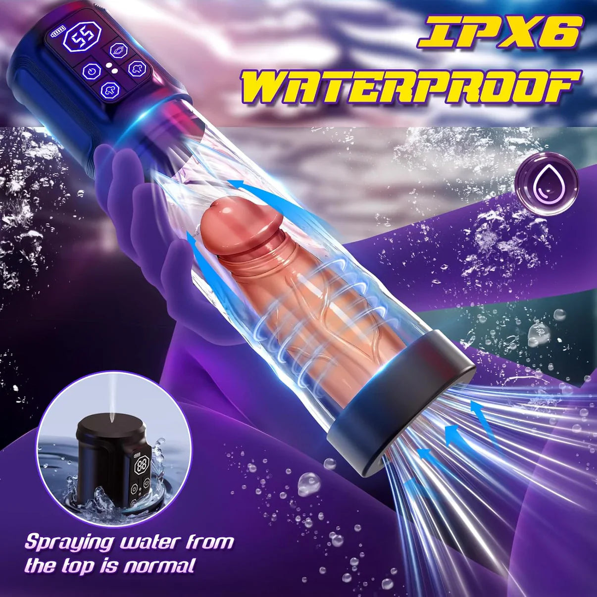 Elektrische Vakuumpumpe Penispumpe Masturbator mit 4 + 3 Saugdruck