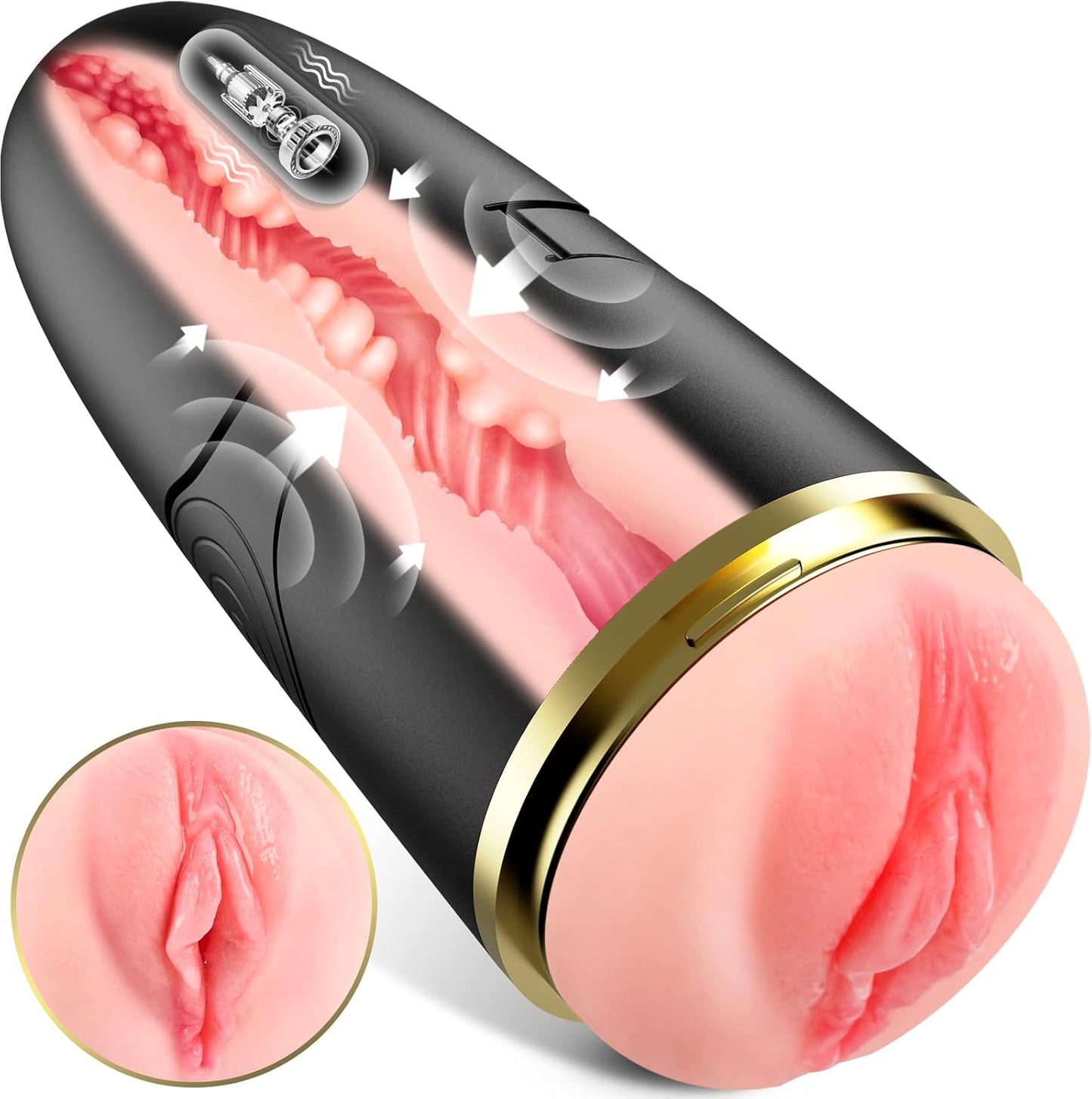 Automatischer Masturbator Penis Stroker Taschenmuschi mit 10 Vibrationsmodi