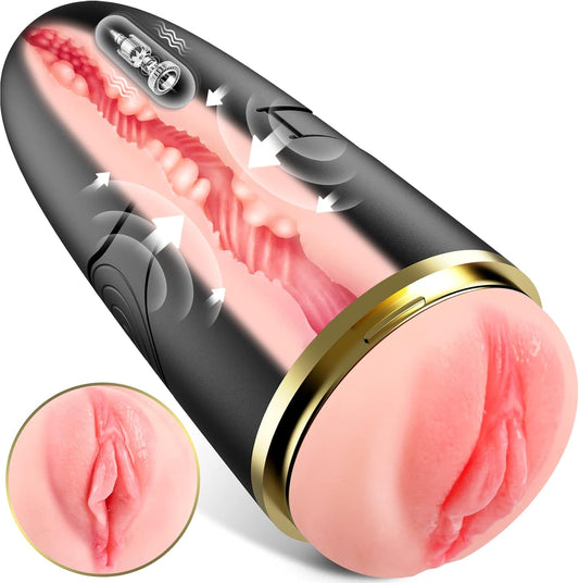 Automatischer Masturbator Penis Stroker Taschenmuschi mit 10 Vibrationsmodi