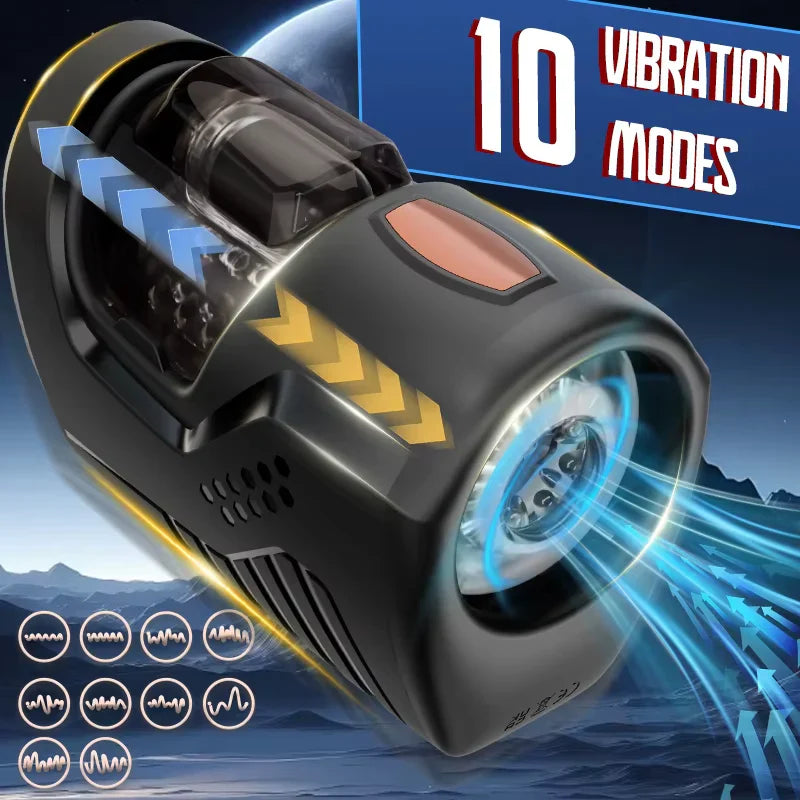 Elektrischer Masturbator Penistrainer Blowjob mit 10 Vibrationsmodi & Teleskopfunktion