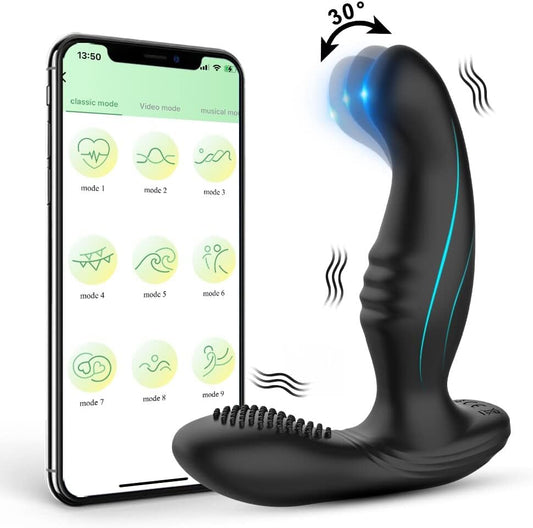 Analplu Vibrator  Prostata Massagegerät mit 9 Schwing und Vibrationsmodi