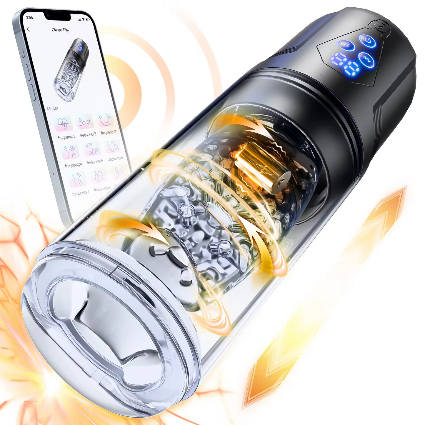 Automatischer Masturbator Penispumpe Blowjob mit 9 Stoßrotationen und 9 Vibrationen