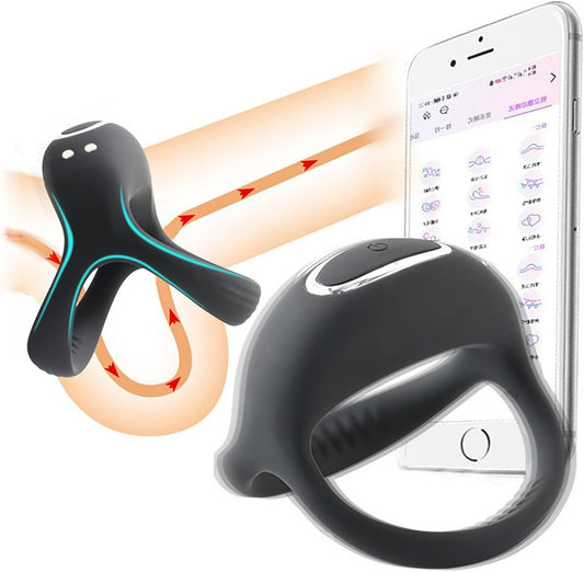 Vibrierender Penisring Silikon Dual Penisringe Vibrator mit 9 Vibrationsmodi