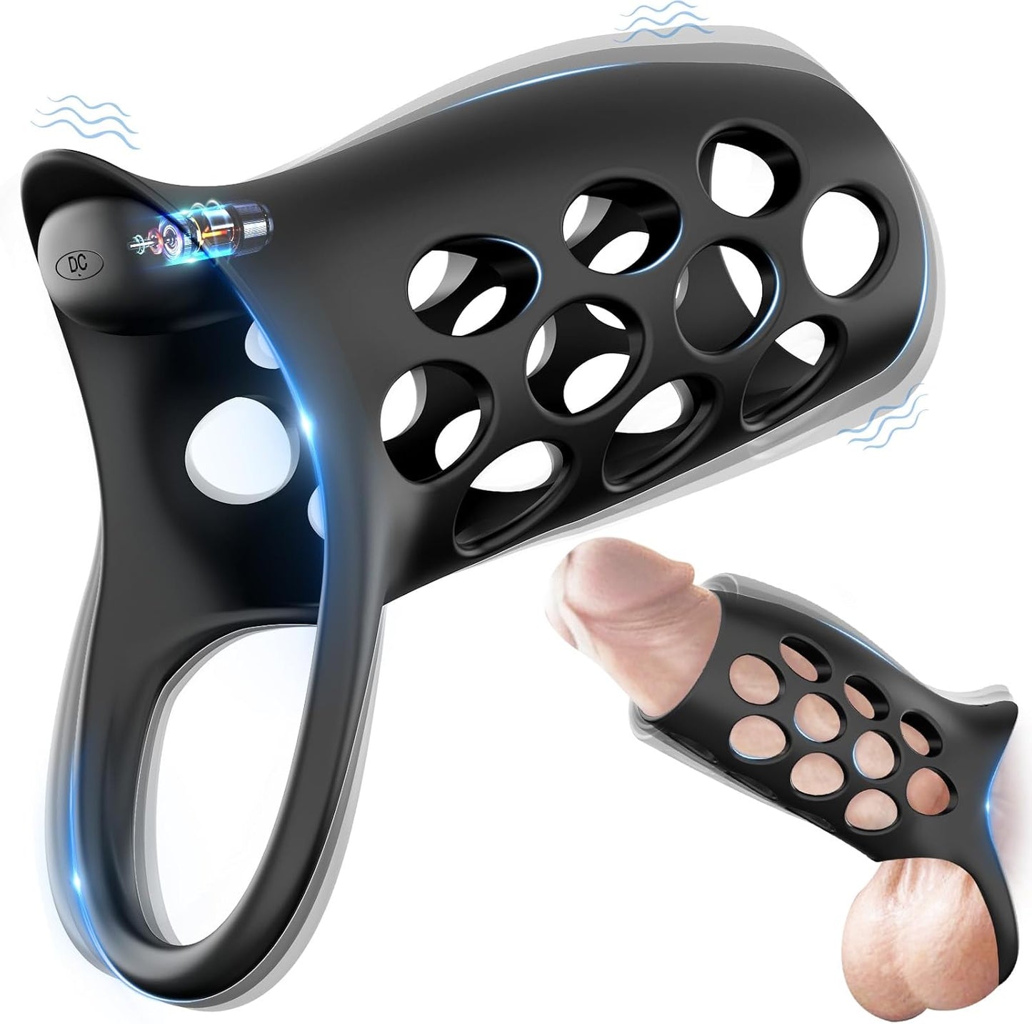 Penisring Vibrator Penisverlängerungs Stimulator mit 9 Leistungsstarken Vibrationsmodi