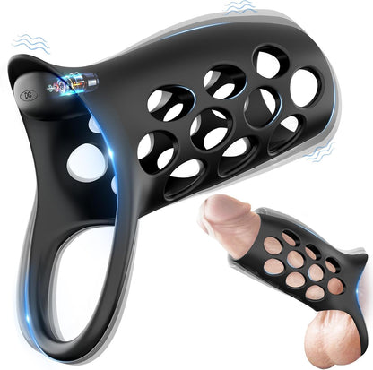 Penisring Vibrator Penisverlängerungs Stimulator mit 9 Leistungsstarken Vibrationsmodi