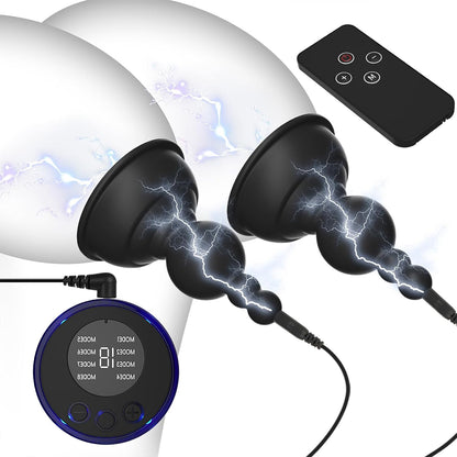 Elektro Shock Nippelsauger Brustwarzenklemmen mit 8 Elektrosex Modi