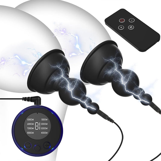 Elektro Shock Nippelsauger Brustwarzenklemmen mit 8 Elektrosex Modi