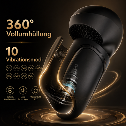 360° Vollumhüllung Automatisch Penistrainer Masturbationsbecher mit 10 Vibrationsmodi