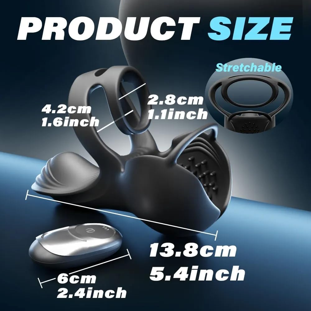 360° Hoden Vollabdeckungsstimulator Penistrainer Vibrator mit 9 Vibrations & Heizmodi