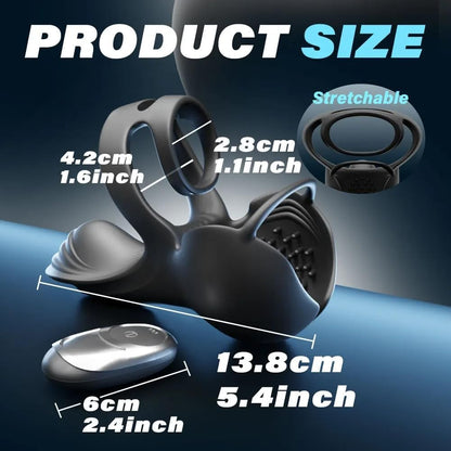 360° Hoden Vollabdeckungsstimulator Penistrainer Vibrator mit 9 Vibrations & Heizmodi