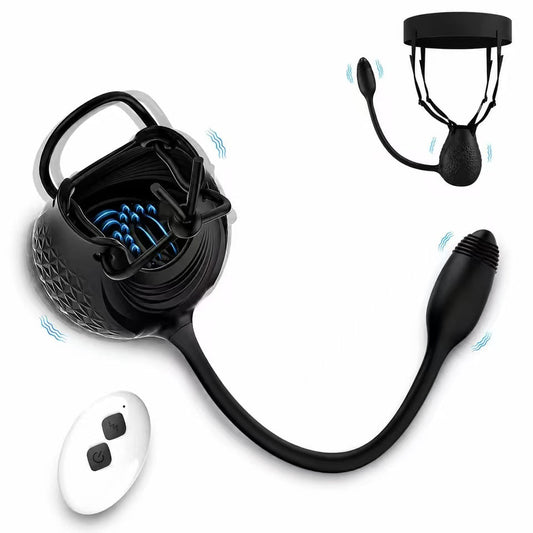 360° Hoden Stimulator Penis Trainer Vibrator Analplug Prostatamassager mit 10 Vibrations