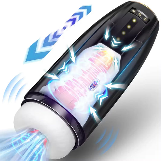 3 IN 1 Automatischer Masturbator Penis Stroker mit 10 Vibrations & Saug & Stoßmodi