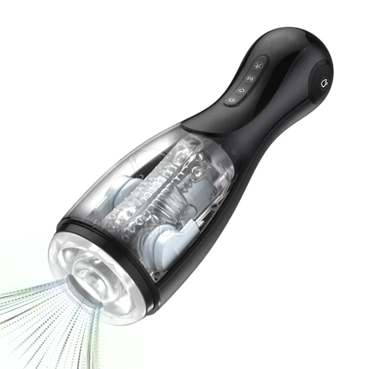 Automatischer Masturbator Stroker Penispumpe mit 3 Quetsch & 3 Saug & 10 Vibrationsmodi