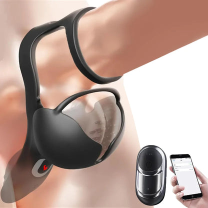 360° Hoden Vollabdeckungsstimulator Penistrainer Vibrator mit 9 Vibrations & Heizmodi