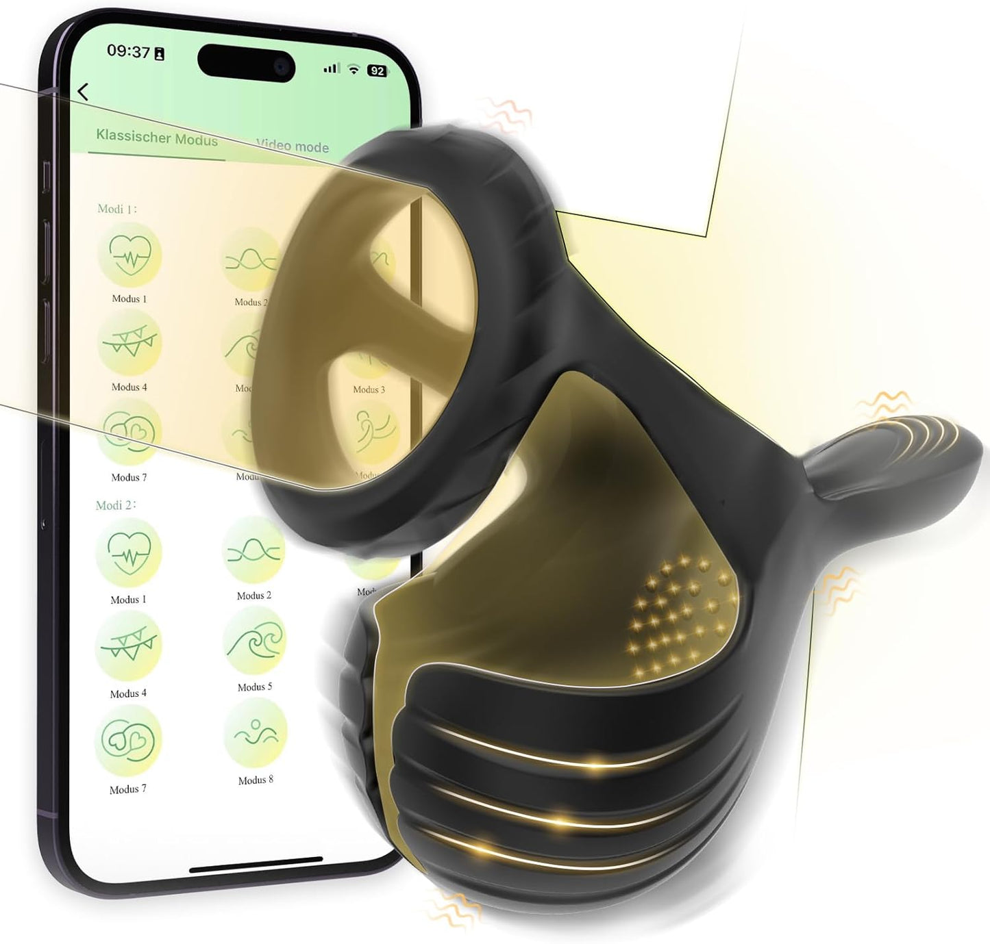 Hodentrainer Cock Ring Penistrainer Vibrator mit 10 Vibrationsmodi