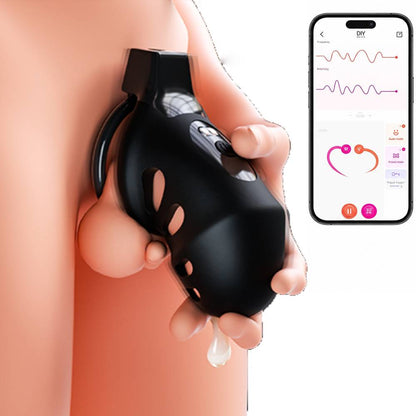 Keuschheitskäfig Gerät Penis Trainer Vibrator Bondage Ausrüstung mit 9 Vibrationsmodi